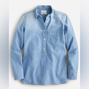 J. Crew Classic Fit Chambray Popover in Ridgefield Wash "DVM"